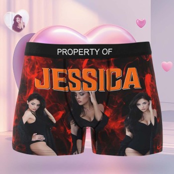 Benutzerdefinierte Herren Boxershorts Personalisierte Freundin Foto Boxer Briefs Valentinstag Geschenk - namenecklacede