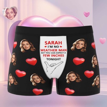 Benutzerdefinierte Herren-boxershorts Mit Personalisiertem Gesicht Und Namen – Sie Können Heute Abend Ein Paar Zentimeter Erwarten - namenecklacede