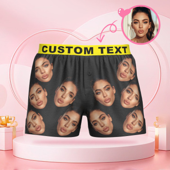 Benutzerdefinierte Big Face Boxershorts Mit Personalisiertem Text Auf Dem Bund Personalisierte Freizeitunterwäsche Für Ihn - namenecklacede