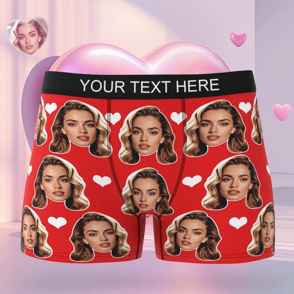 Geschenk Für Männer Benutzerdefinierte Big Face Herz Boxershorts - namenecklacede