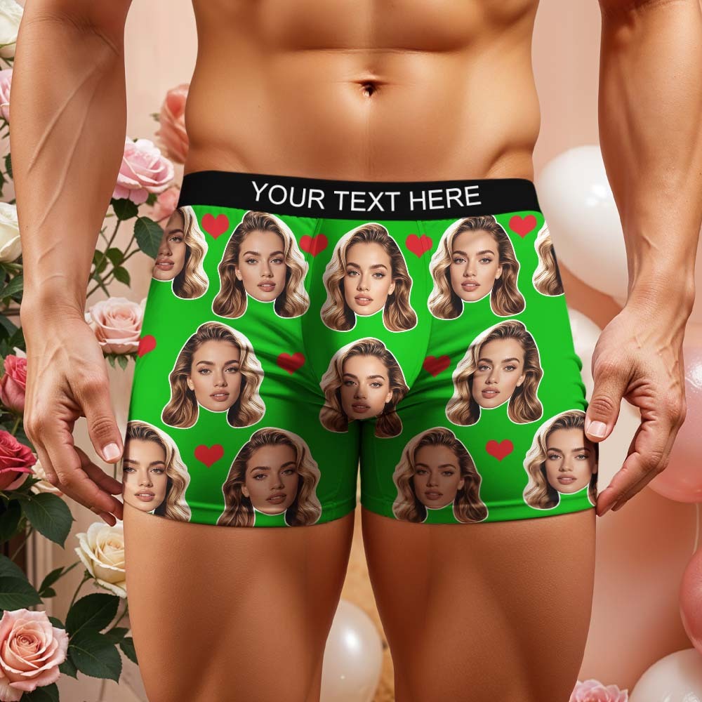 Geschenk Für Männer Benutzerdefinierte Big Face Herz Boxershorts - namenecklacede