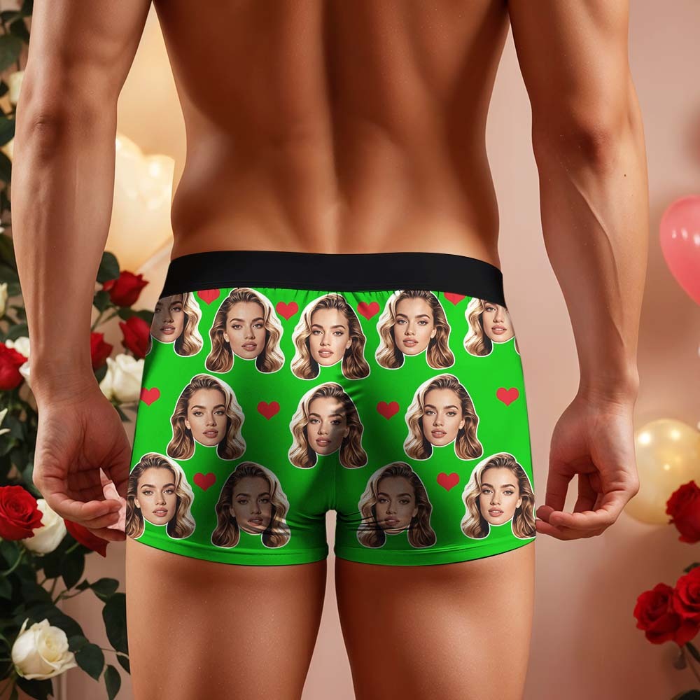 Geschenk Für Männer Benutzerdefinierte Big Face Herz Boxershorts - namenecklacede
