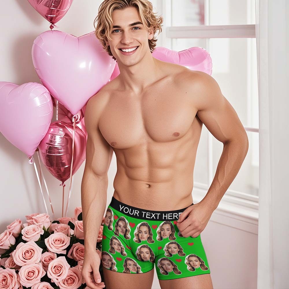 Geschenk Für Männer Benutzerdefinierte Big Face Herz Boxershorts - namenecklacede