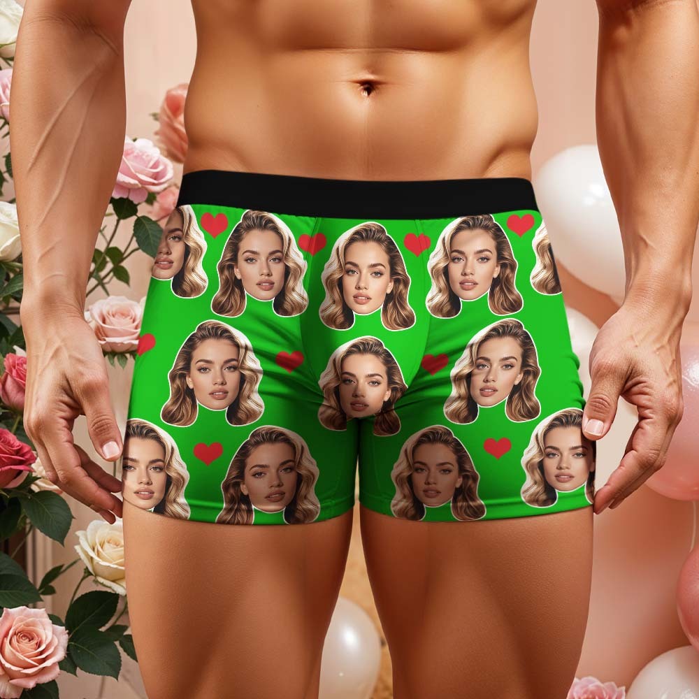 Geschenk Für Männer Benutzerdefinierte Big Face Herz Boxershorts - namenecklacede