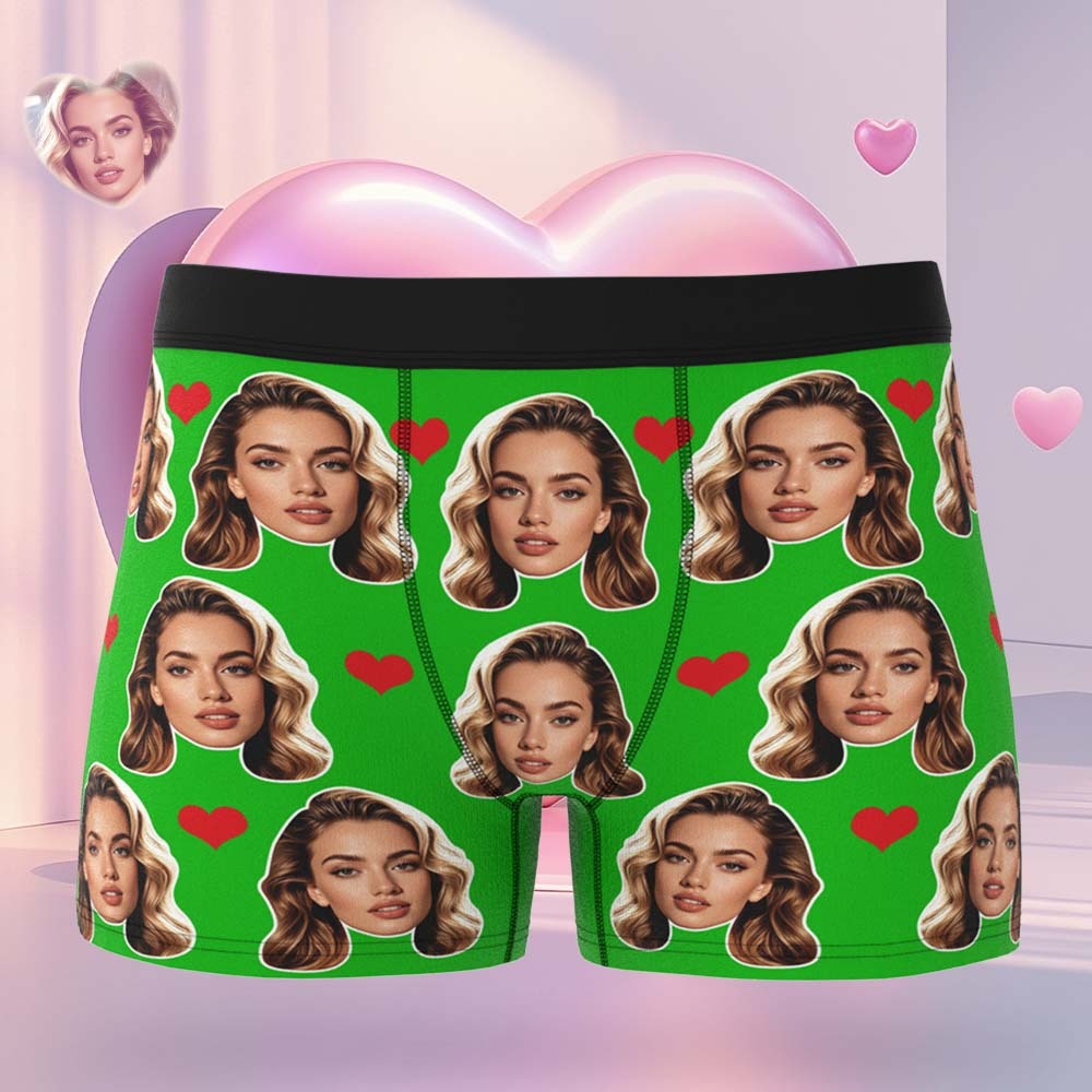 Geschenk Für Männer Benutzerdefinierte Big Face Herz Boxershorts - namenecklacede