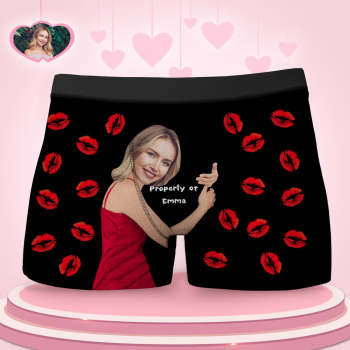 Benutzerdefinierte Liebe Umarmung Eigentum Von Name Boxershorts Geschenk Für Ihn Personalisierte Gesicht Boxershorts - namenecklacede