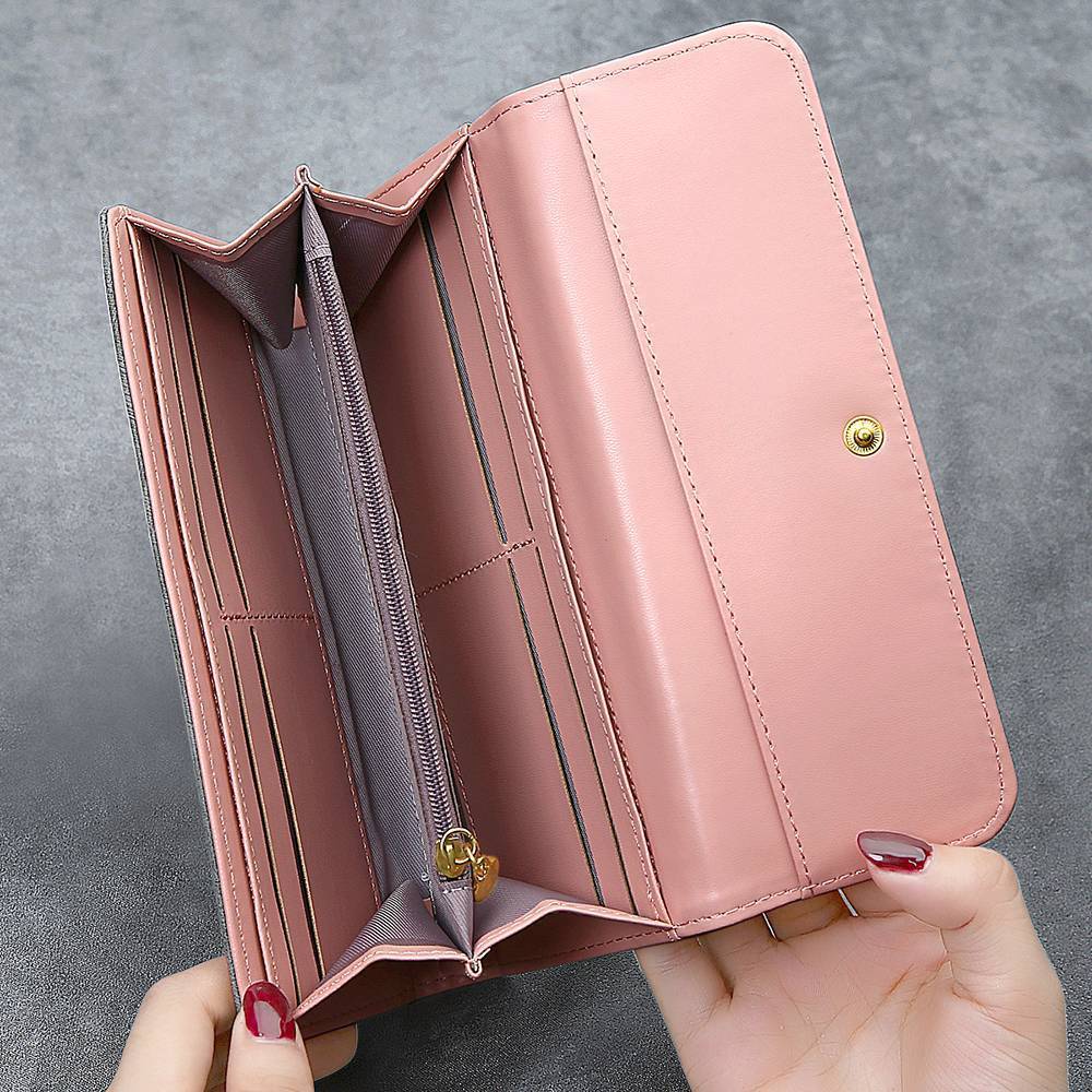 Women's Photo Engraved Trifold Photo Wallet - Grey Leather