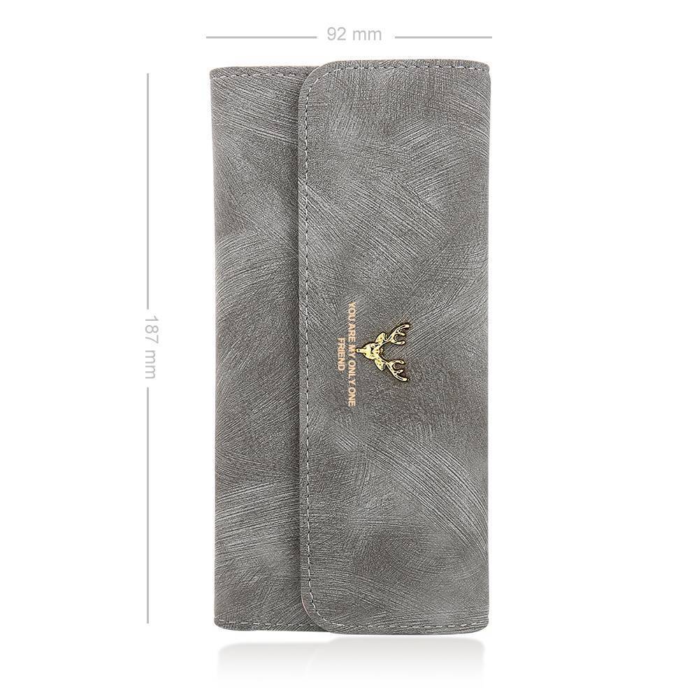 Women's Photo Engraved Trifold Photo Wallet - Grey Leather