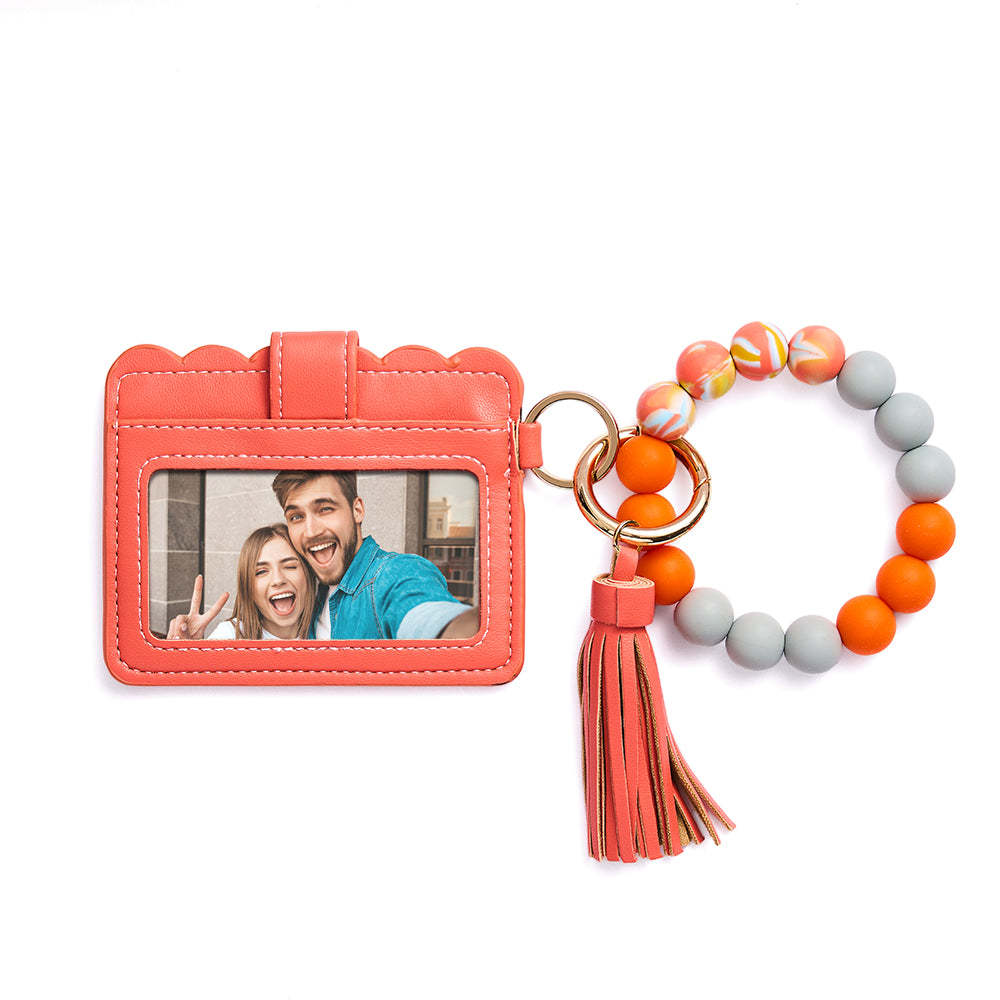 Personalisierte Geburtsblumen-geldbörse Aus Leder Mit Perlenarmband, Geschenk Für Sie - ihrenamenskettede