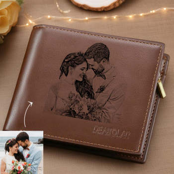 Hochzeitsgeschenke Geburtstagsgeschenk - Benutzerdefiniert e Foto Gravierte Brieftasche