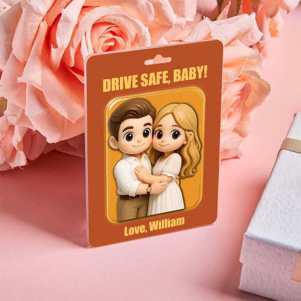 Personalisierter Fotopuppen-auto-sonnenblenden-clip, Personalisiertes Jubiläumsgeschenk, Geeignet Zum Verschenken An Ihre Liebsten, Autozubehör - namenecklacede