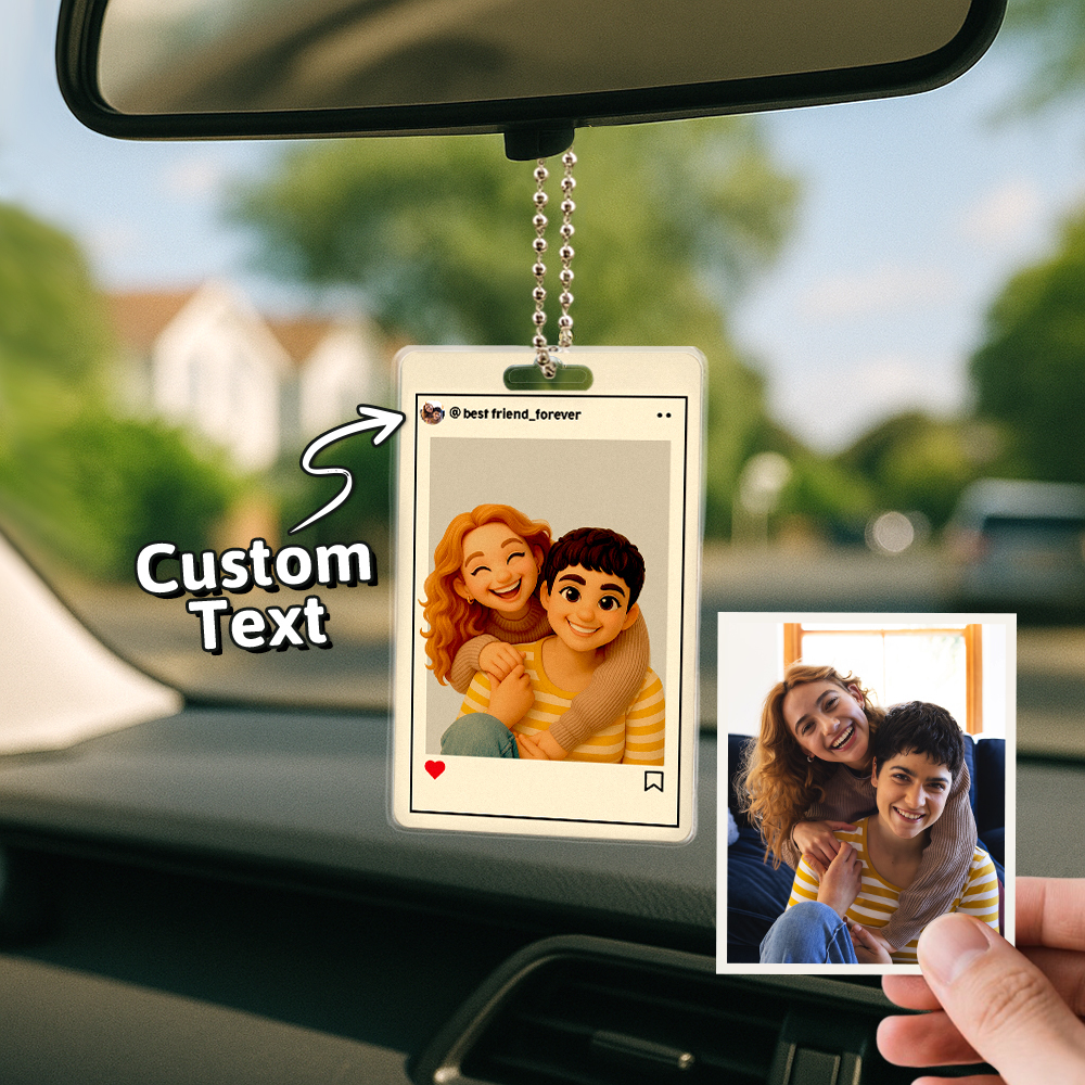 Personalisierter Autoaufhänger Mit Cartoon-figur, Individuelles Geschenk Zum Hochzeitstag, Geburtstag, Festival - namenecklacede