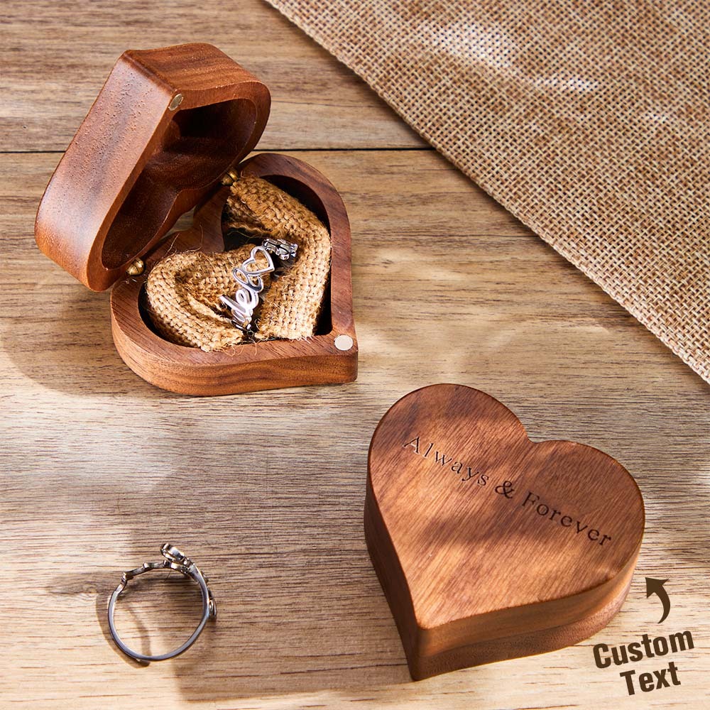 Gravierte Ringbox Für Die Hochzeit Personalisierte Herzförmige Ringbox Für Heiratsanträge - ihrenamenskettede