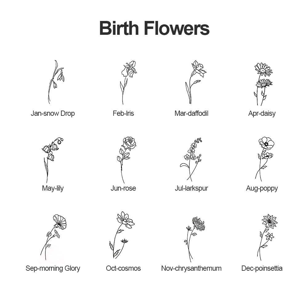 Personalisierte Geburtsblumen-schmuckschatulle, Individuelles Leder-schmuck-organizer, Aufbewahrungsgeschenk Für Sie - ihrenamenskettede