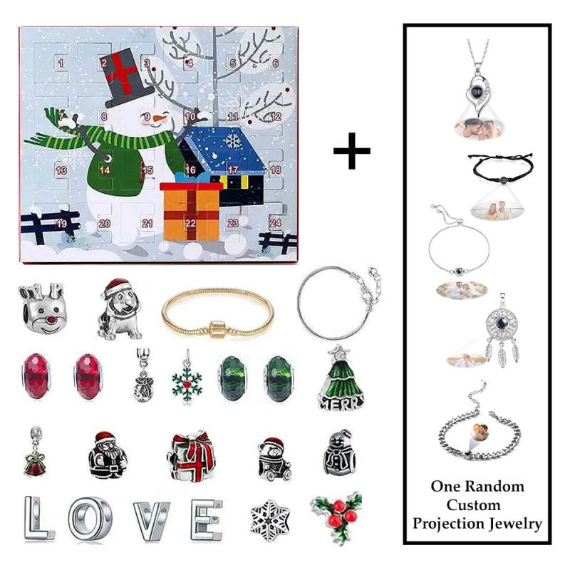 Weihnachten Projektion Schmuck Geschenk Schmuck Adventskalender 24 Kalender Countdown Projektion Schmuck Geschenkbox - ihrenamenskettede