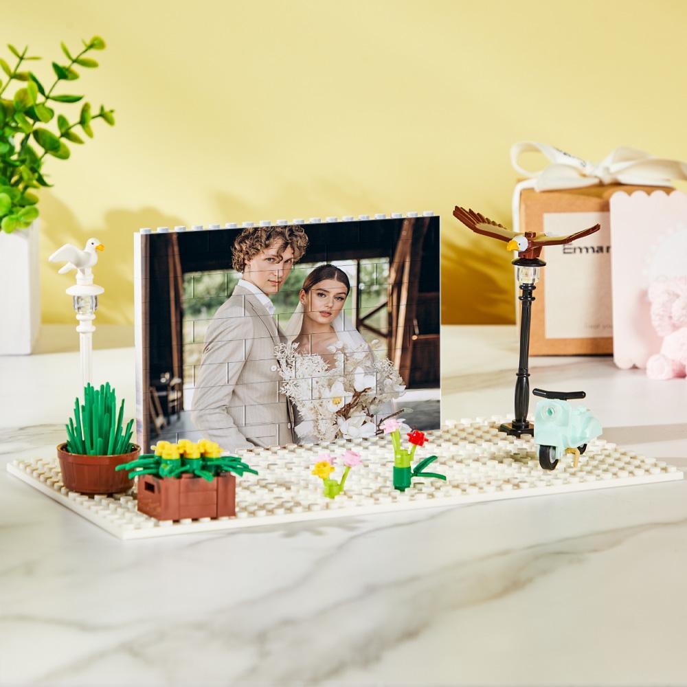 Geschenke für Sie Individueller Baustein Personalisierter Fotoblock Herzförmig