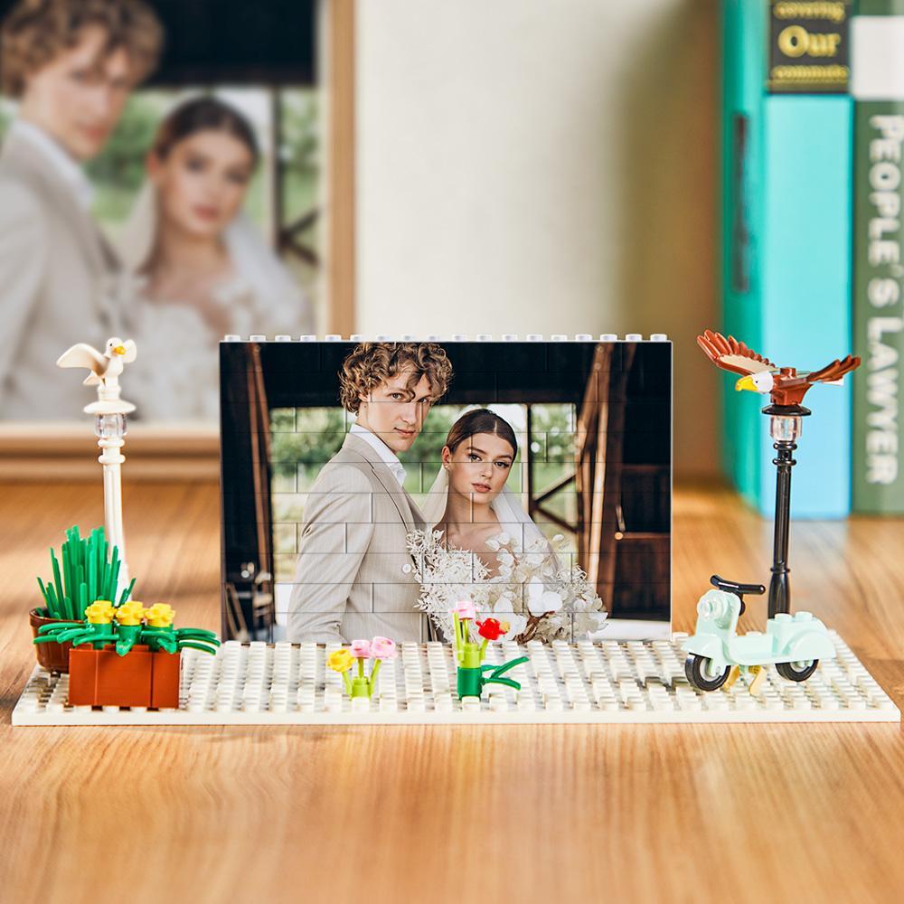 Geschenke für Sie Individueller Baustein Personalisierter Fotoblock Herzförmig