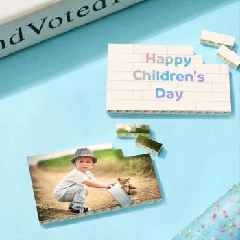 Custom Photo Building Blocks Puzzle Engraving Personalized Building Brick Square Shape For Children's Day - soufeelus
