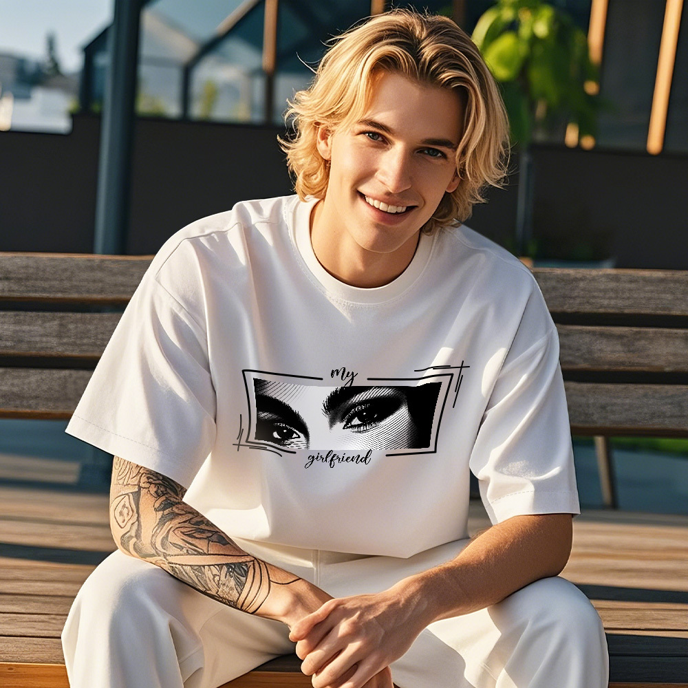 Personalisierter Hoodie Mit Augenmotiv – T-shirt Mit Dem Motiv Der Augen Ihrer Liebsten – Einzigartige Augenskizze Nach Foto – Geschenk Für Sie - namenecklacede
