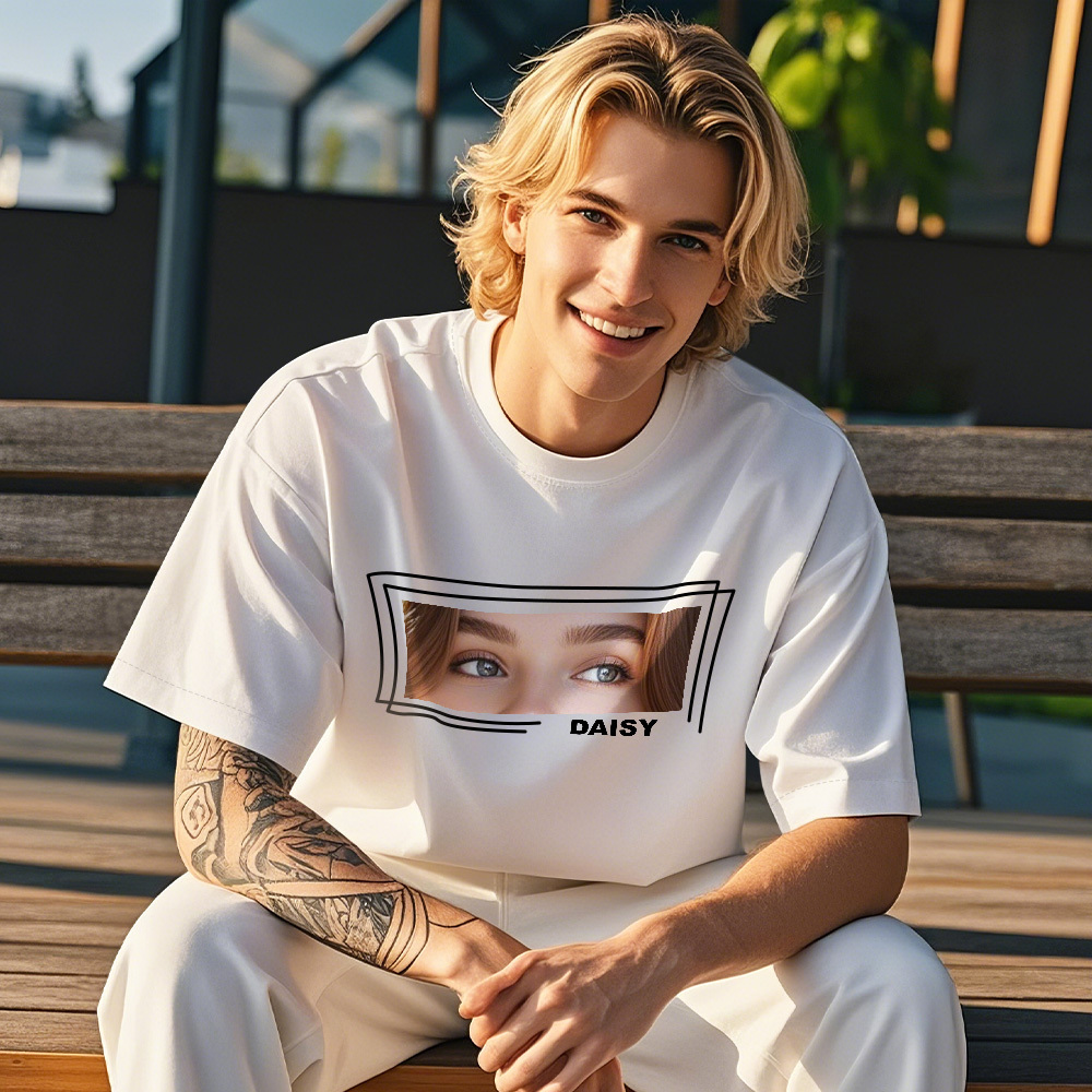 Personalisierter Hoodie Mit Augenmotiv – T-shirt Mit Dem Motiv Der Augen Ihrer Liebsten – Einzigartige Augenskizze Nach Foto – Geschenk Für Sie - namenecklacede