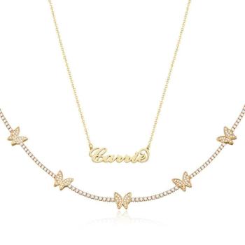 Name Halskette Mit Schmetterling Anhänger Halskette Geschenke
