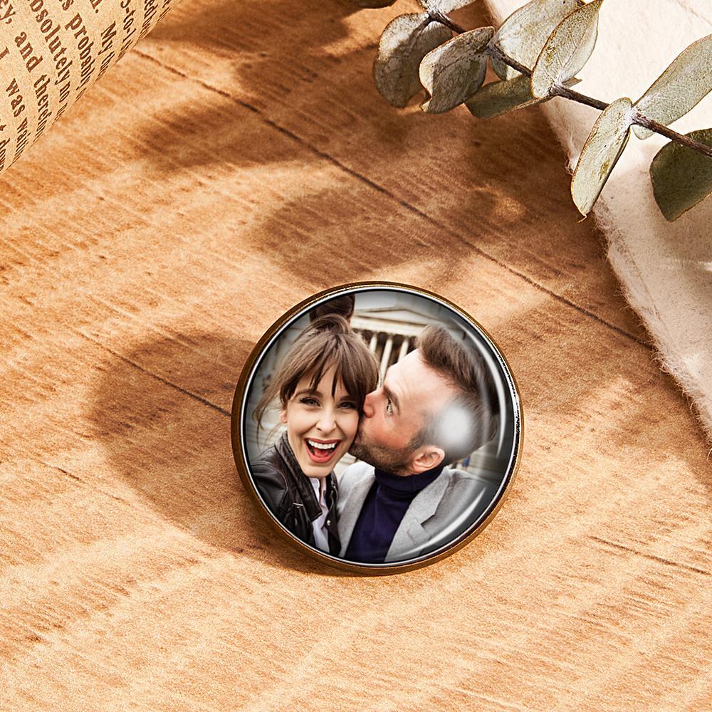 Benutzerdefinierte Foto Anstecknadel Vintage Kreis Brosche Geschenk Für Mann - ihrenamenskettede