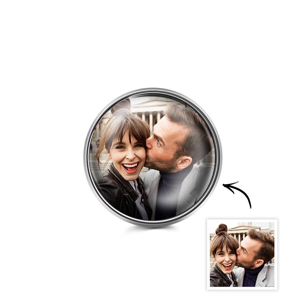 Benutzerdefinierte Foto Anstecknadel Vintage Kreis Brosche Geschenk Für Mann - ihrenamenskettede