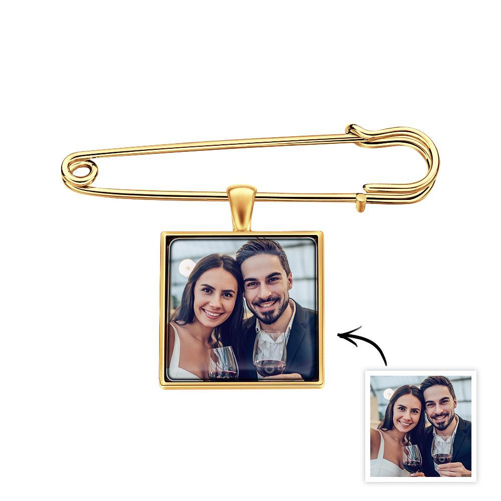 Personalisierte Foto-anstecknadel, Gedenk-charm-brosche, Geschenk Für Männer - ihrenamenskettede