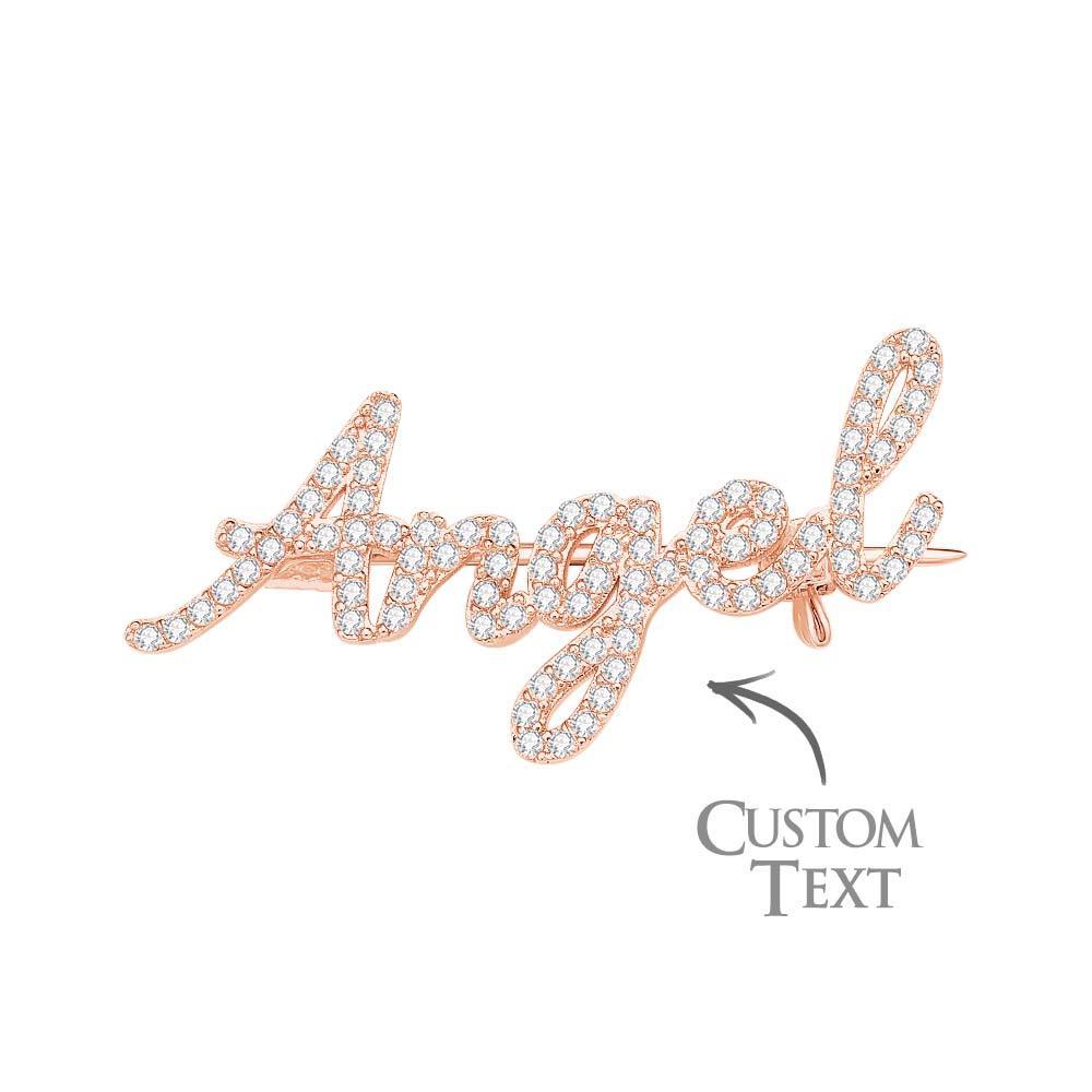 Benutzerdefinierte Name Diamant Anstecknadel Mode Exquisite Brosche Geschenk Für Frau - ihrenamenskettede