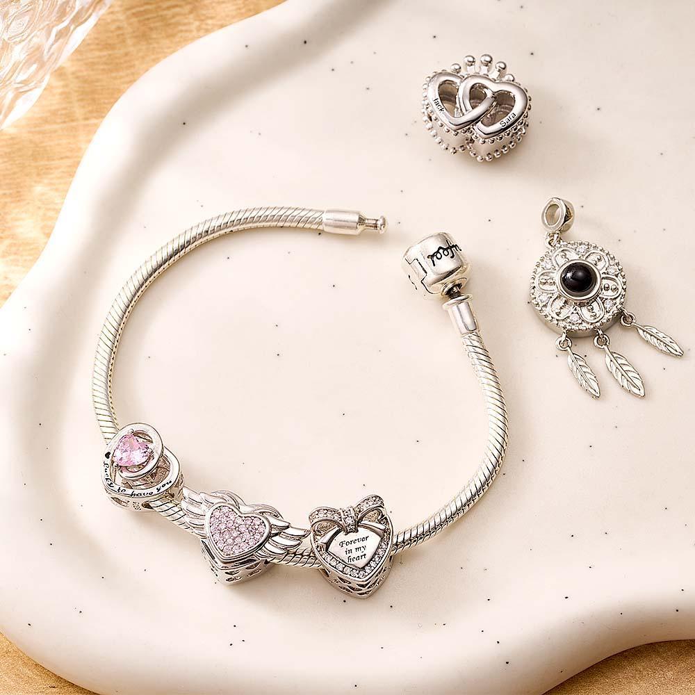 Personalisierter Fotoanhänger Mit Herzflügeln Als Geschenk Für Mama - ihrenamenskettede