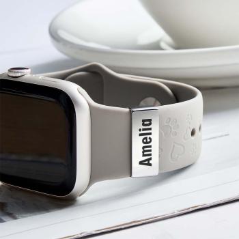 Personalisierter Apple Watch Charm Mit Namen - Personalisiertes Armband-accessoire, Gravierter Schmuck, Geschenk Für Teenager, Luxuriöser Edelstahl-charm, Strumpffüller - namenecklacede