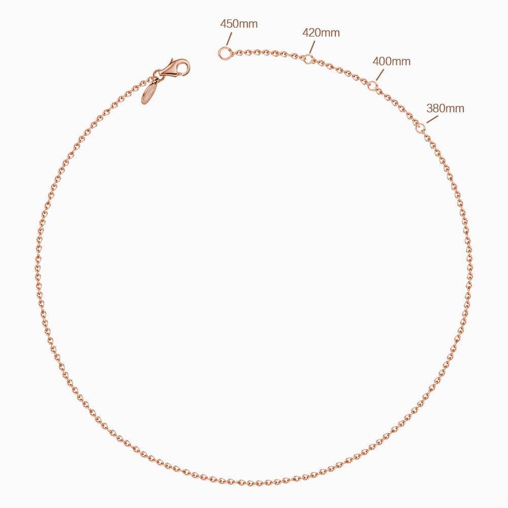 Heart Tag Personalized Birthstone Necklace With Engraving Rose Gold Plated Silver