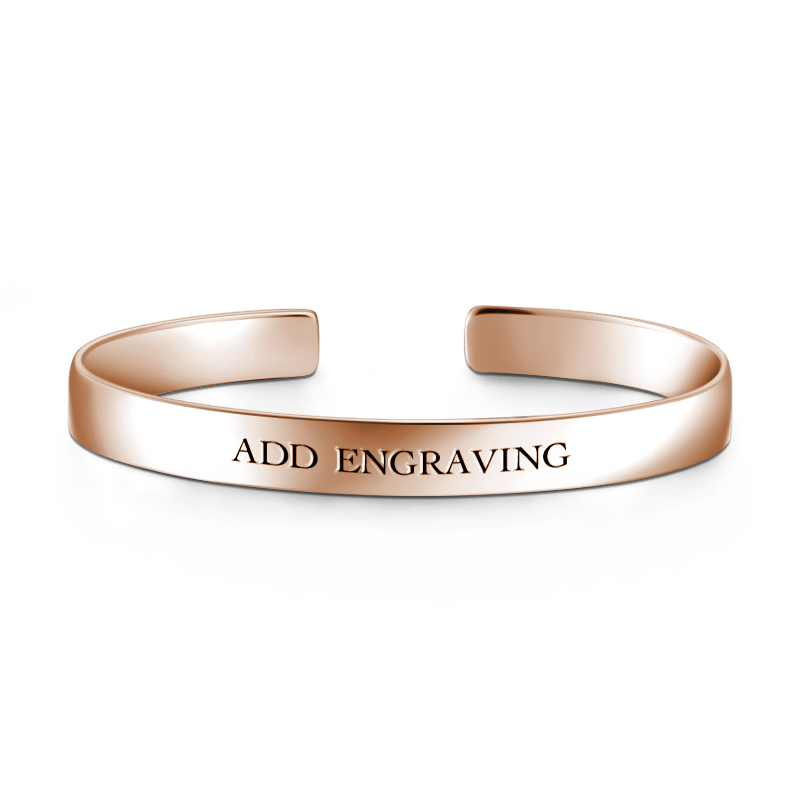 Engravable Cuff Bangle 14K Gold Plated