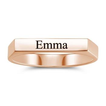 Namensring Gravierter Barrenring Rose Gold Plattiert