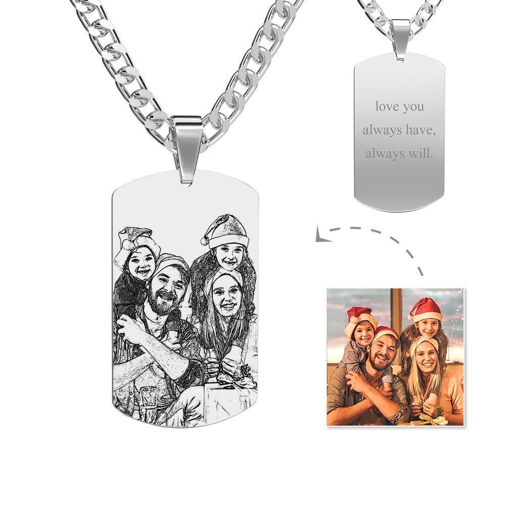 Halloween Geschenke Herren Halskette Gravierte Halskette Personalisierte Foto Halskette Foto Hundemarke