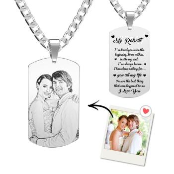 Foto Graviert Halskette To My Love Tag Halskette Geburtstag Geschenke