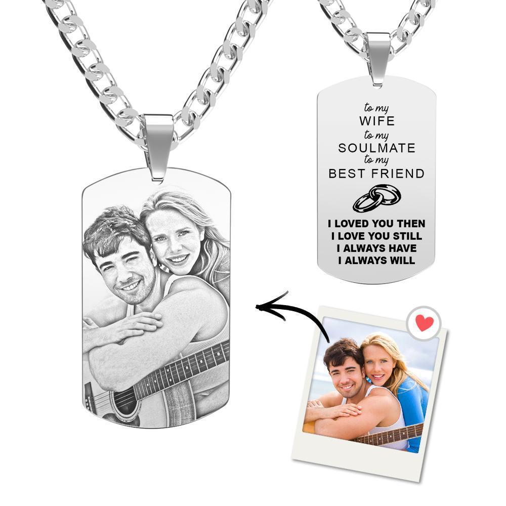 Tag Halskette Foto Graviert Halskette Geschenk Von Liebe Nachricht Jahrestag Geschenke