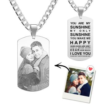 Foto Graviert Halskette Tag Halskette Geschenk Von Liebe Nachricht Geschenke Für Die Frau