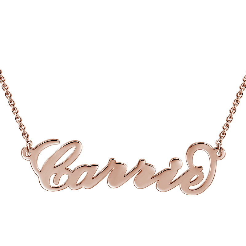 Carrie Style Name Necklace Rose Gold