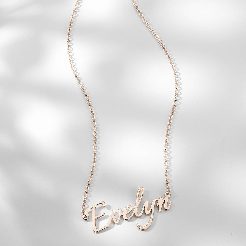 Personalisierte Namenshalskette Rose Gold Plated Silver