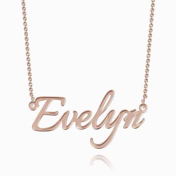 Personalized Name Necklace Rose Gold Plated Silver