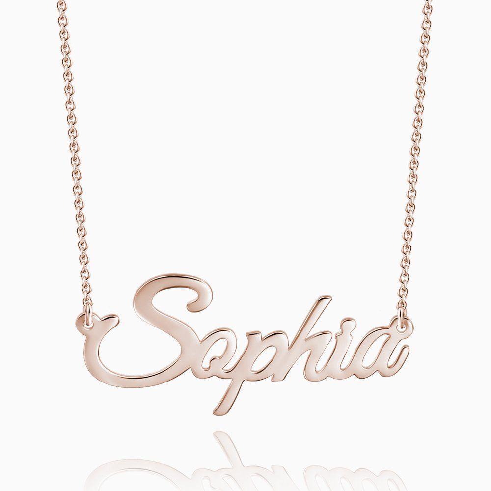 Rose Gold Name Halskette 925 Sterling Silber Great Vibes