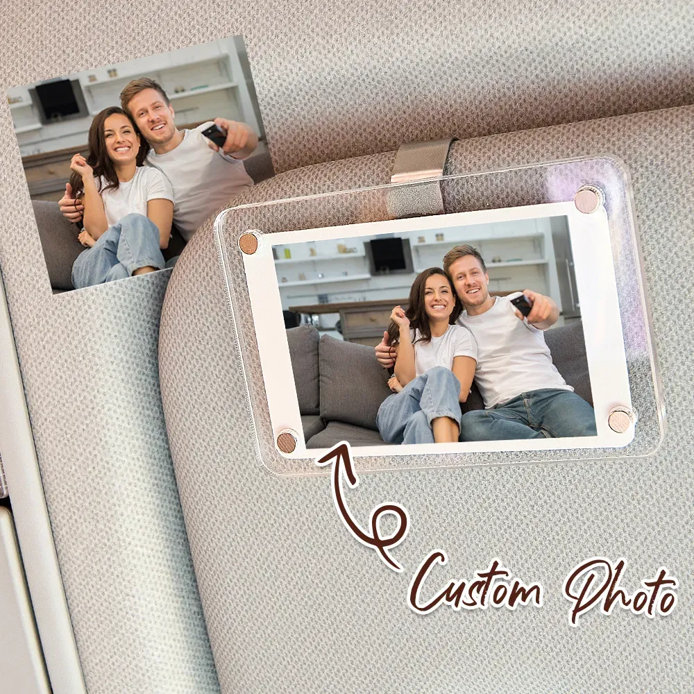 Personalisierter Auto-fotohalter – Individueller Sonnenblendenclip | Geschenk Für Paare - namenecklacede
