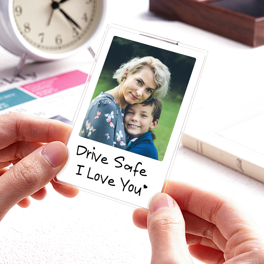 Sonnenblendenclip Mit Foto – Individueller Sonnenblendenclip „fahr Vorsichtig, Ich Liebe Dich" – Geschenkidee Fürs Auto - namenecklacede