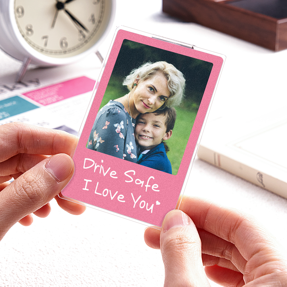 Sonnenblendenclip Mit Foto – Individueller Sonnenblendenclip „fahr Vorsichtig, Ich Liebe Dich" – Geschenkidee Fürs Auto - namenecklacede