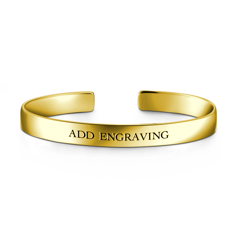Engravable Cuff Bangle 14K Gold Plated