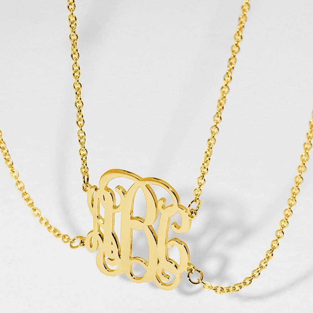 Monogramm Halskette Goldplattiert Silber