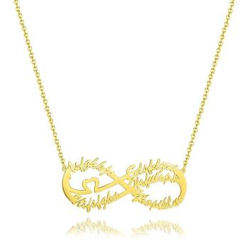 Namenshalskette Mit Herz Geschenk-Halskette Zierliche Namenshalskette Fünf Namen 14K Vergoldet