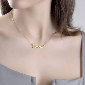 Personalized Name Necklace 14k Gold Plated Silver