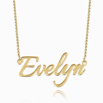 Personalized Name Necklace 14k Gold Plated Silver